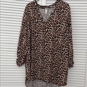 H&M Leopard Print Blouse - Black and Brown